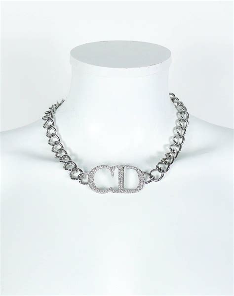 christian dior silver chain|Christian Dior necklaces for women.